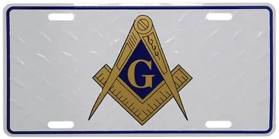 Mason Masonic Freemason White Diamond Deck 6 X12  Aluminum License Plate • $9.88