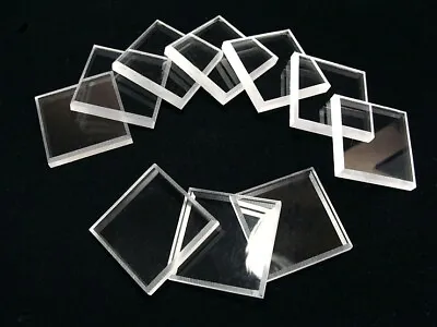 10 Clear Square Mineral Display Bases   1 1/2 “ • $9