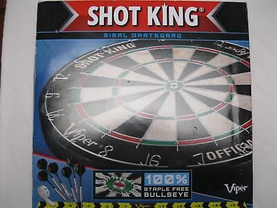NEW Shot King Dartboard By Viper W/6 Steel Tip Darts Official Competition Game • $39.98