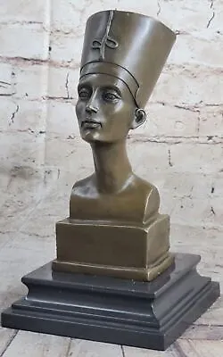 Aldo Vitaleh Italian Artist Nefertiti  Handcrafted Bronze Sculpture Home Office • $149.40