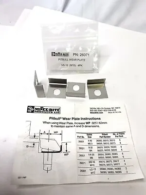 Mitee-Bite #26071 4 Pack Wear Plates For Pitbull Clamps For 3/8-16 & M10 Screws • $21