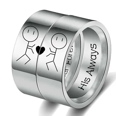 Couple's Matching Promise Ring His Always Or Her Forever Men Women Wedding Band • $7.99