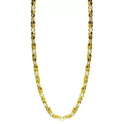 Mens Or Ladies Small Size Link Twisted Bullet 14K Yellow Gold Chain 22  • $4253