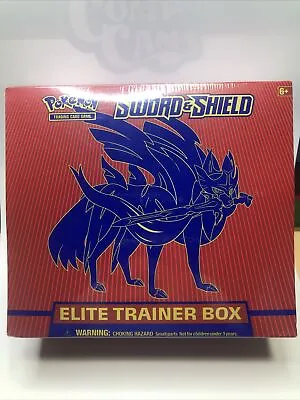$55 • Buy Pokemon TCG: Sword & Shield Zacian Elite Trainer Box Sealed Red