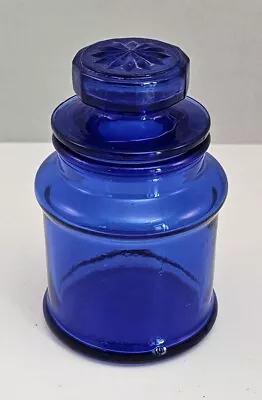 Vintage Vicks Vaporub Cobalt Glass (Empty) Apothecary Jar • $59.95