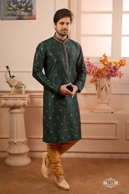 Indian Mens Wedding Bollywood Designer Traditional Wear Boy Kurta Payjama Dress • $85.36