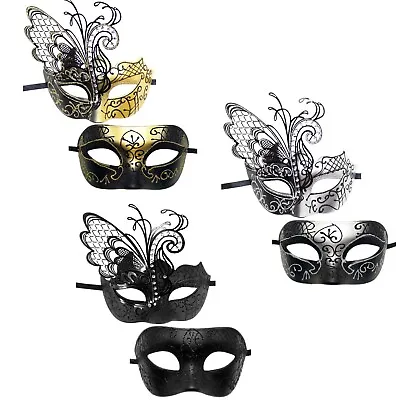 Couples 2pcs Venetian Masquerade Masks Set Party Mardi Gras Costume Accessory • $15.99