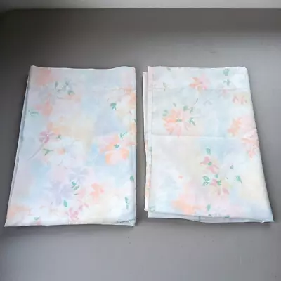 2 Pillowcases Floral STANDARD USA Soft Flower Vintage Cottagecore Granny BOHO • $16.99
