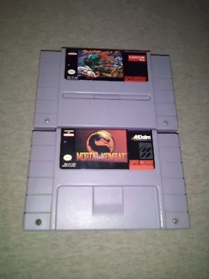 Vintage Street Fighter II Mortal Kombat SNES Game Lot *Tested* • $20