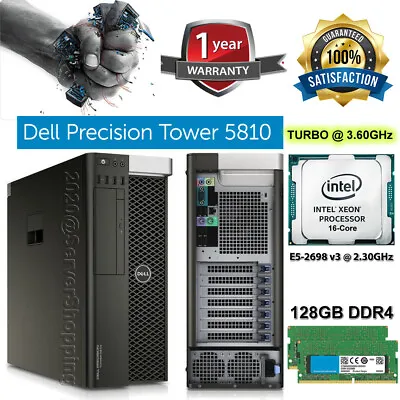 Dell Precision T5810 E5-2698v3 16-CORE Turbo 3.60Ghz 128GB DDR4 1TB HDD NVS 510 • £269.99