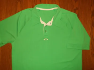 Oakley Short Sleeve Green Golf Polo Shirt Mens Medium Excellent Condition • $4.99