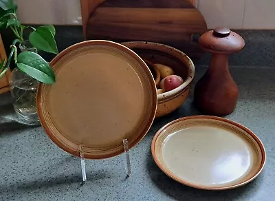 Set 2 Mikasa Potters Art Ben Seibel 8  Salad Plate Country Cabin Vtg MCM Neutral • $23.45