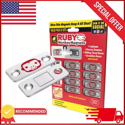 RUBY Monkey Magnets AS-SEEN-ON-TVUltra-Thin Magnetic Plates Keep It All Shut 8p • $16.55