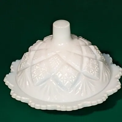 Vintage Westmoreland White Milk Glass Small Covered Butter Dish  • $15