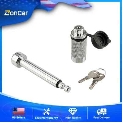$35.72 • Buy 2 Sets 5 /8  Locking Hitch Pins With Keys Cover Truck Trailer Receiver Security