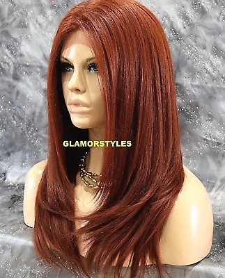 Free Part Lace Front Full Wig Long Straight Layered Auburn #130 Heat Ok Nwt • $79.95