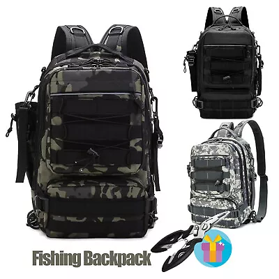 Fishing Tackle Bag With Rod & Gear Holder Lightweight Sling Tackle Storage Bag • $43.69