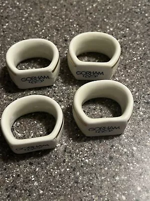 Set Of 4 Vintage Gorham Napkin Rings White W/ Gold Trim • $9.47