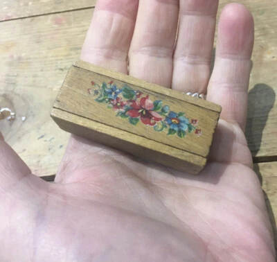 £14.99 • Buy Antique Vintage Miniature Wooden School Pencil Box 5.5cm Pin Keeper? So Cute