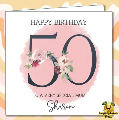 Personalised 50th Birthday Card Mum Aunty Nan Sister Friend Grandma Daughter /DY • £2.99