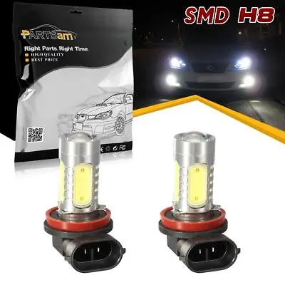 2x White H8 CREE Q5 4 SMD LED Fog Light High Power Projector • $12.51