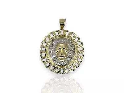 Lion Face Medallion Pendant - 10k Yellow Gold • $719.99