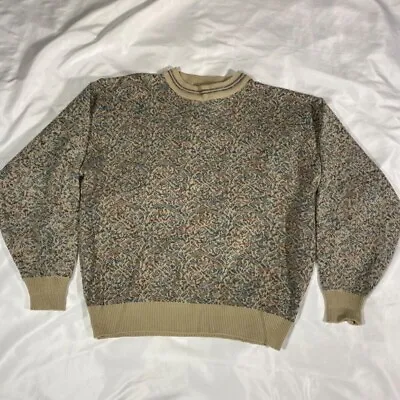 Vintage Justin Blake Multi-Color Tan Crewneck Pullover Sweater Size XL • $19.99