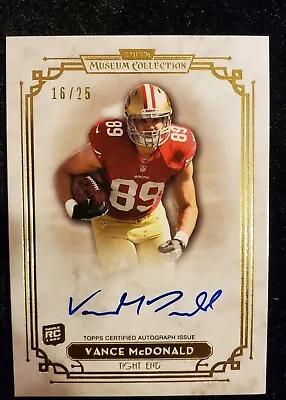 2013 Topps Museum Collection Gold Vance Mcdonald Autograph On Card Sp 16/25 • $30