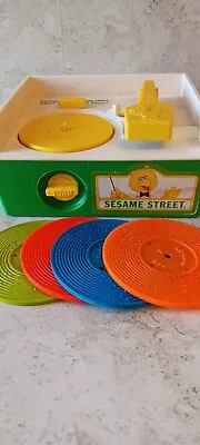 Vintage 1984 Fisher Price Sesame St. Music Box Rec Player With 4 Records TESTED • $19