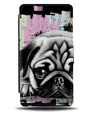 Sad Pug Flip Wallet Case Lazy Pugs Dog Dogs Artwork Print Funny Chilling CX56 • £19.99