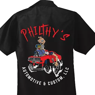 RED KAP Mechanic Shirt Grease Monkey Gear Head Rat Fink Ed Roth Classic Cars • $45.99