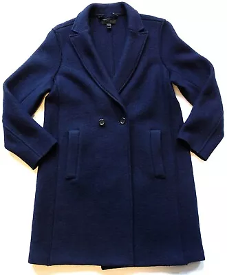 J CREW Daphne G8033 Unlined Boiled 100% Wool Knee-length Womens Coat 14 Fits M/L • $59.99