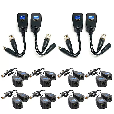 10PC CCTV Coax BNC Video & Power Balun Transceiver To CAT5e 6 RJ45 Connector • $28.49