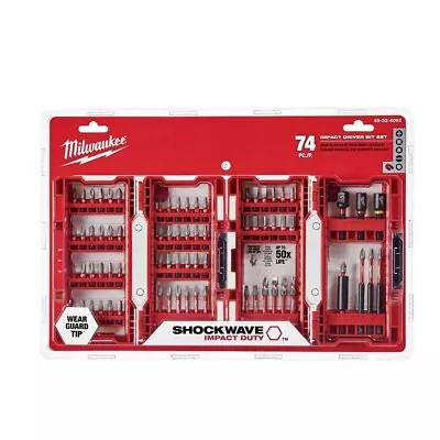 £49.99 • Buy +Milwaukee 48-32-4062 Impact Driver Bit Set - 74 Piece New In Pack