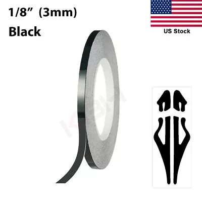 BLACK Roll Vinyl Pinstriping Pin Stripe Car Motorcycle Line Tape Decal Stickers • $7.95