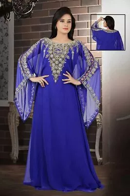 Dubai Kaftan Long Gown Moroccan Style Abaya Farasha Women Dress Maxi K195 • $62