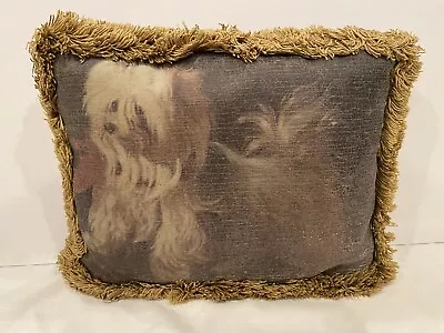 Vintage Standing Maltese Dog Pillow 11”x14” • $24.99