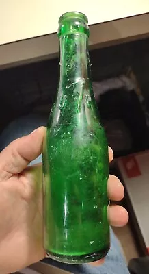 Vintage 7up Embossed 7oz Green Glass Soda Advertising Bottle Used Collectible  • $39.99