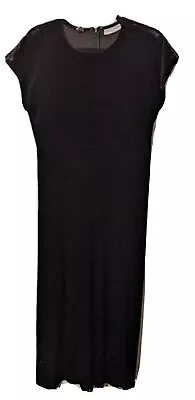 Amanda Smith Dress Womens Sz 10 Cap Sleeve Maxi VTG Y2k Goth Velvet Lycra Black • $27.99