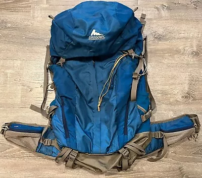 Gregory Z65-Blue Internal Frame Support Backpack 65L -  Hiking Outdoors Camping • $84.99