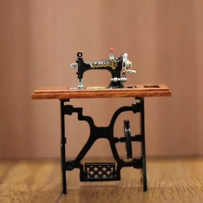 Miniature Dollhouse Old Fashioned Simulated Sewing Machine With Foot Pedal • $11.99