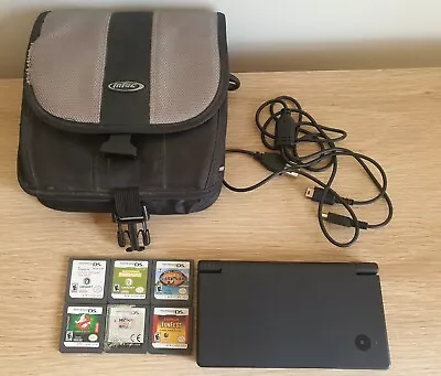 Nintendo DSi Console Handheld [Black] + 6 Games Charging Cable - TESTED WORKING • $120