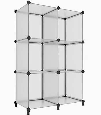 6Cube Light Grey Storage Organizer Modular Shelf With Hammer Bin Cabinet • $35.02