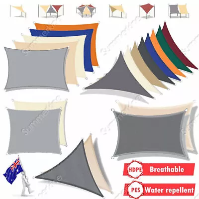 AU Extra Heavy Duty Shade Sail Shade Cloth Gray Sun Triangle Square Rectangle • $31.99