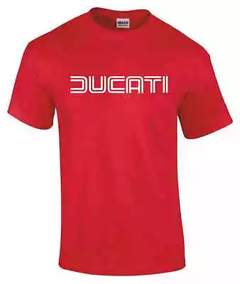 Ducati Retro Text Motorcycles Printed T Shirt In 6 Sizes • £15.49