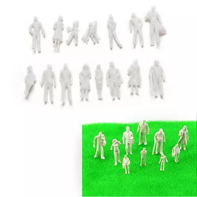 100X/set Scale 1:100 White Model People Unpainted Landscape Models DIY To~mj • $5.63