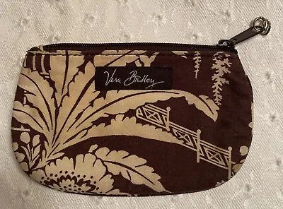 Vera Bradley Zip Change Mini Purse Browns Floral 5.25” X 3.25” • $2.25