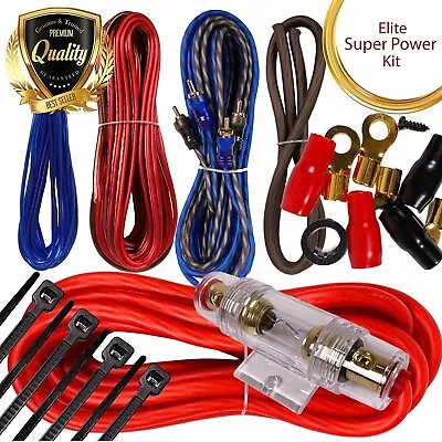 Complete 1000W 8 Gauge Car Amplifier Installation Wiring Kit Amp PK2 8 Ga Red • $19.99
