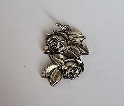 Vintage Sterling Silver Rose Religious Charm Pendant Medal  • $30