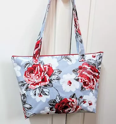 Cath Kidston Rose Bloom Oilcloth Handmade Tote/handbag • £27.99